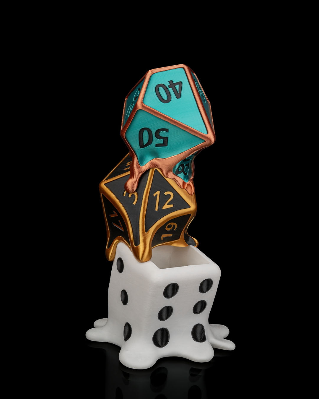 Melted Dice Planter – A Surreal Roll of Fate