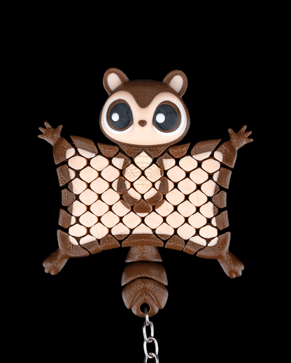 Merle the Flying Squirrel – Mesh Buddy Fidget Keychain