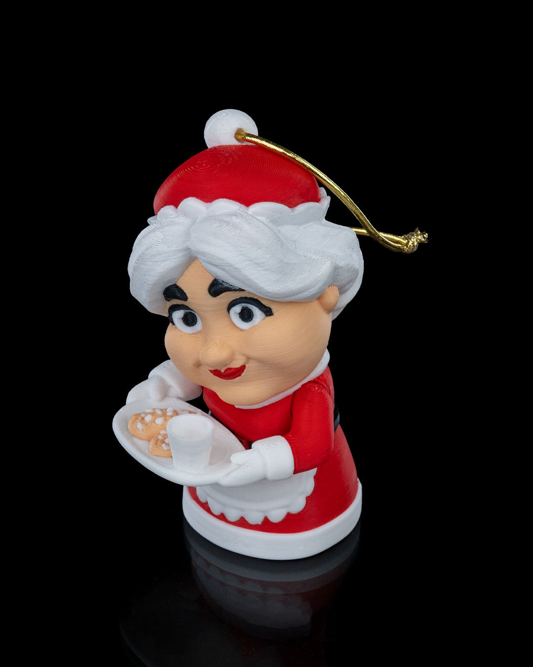 Mrs. Claus Ornament - Santa's Helper with Cookies & Milk