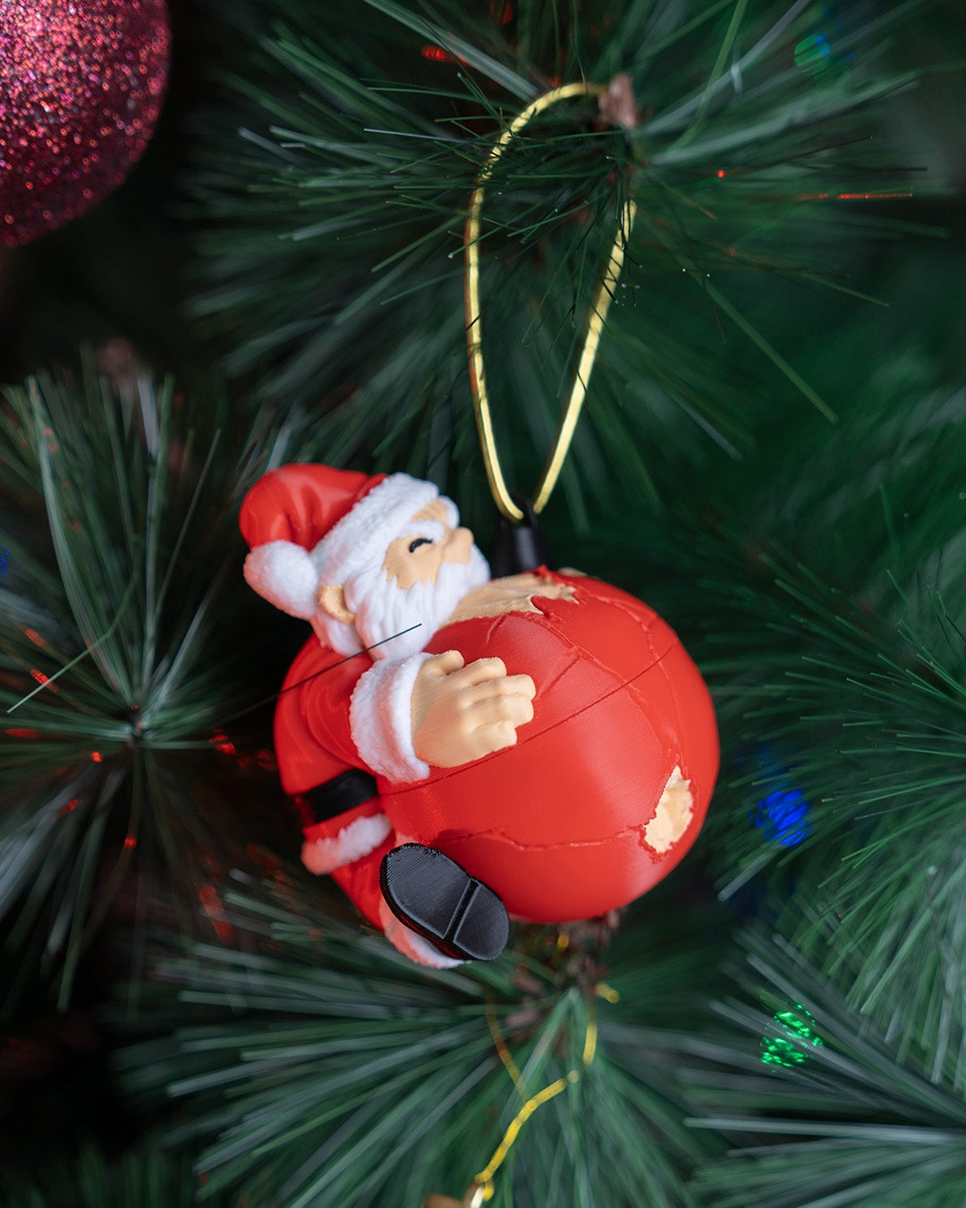 Naughty Claus Ornament by STLFlix - Fun Santa Christmas Ornament for a Playful Holiday Decor