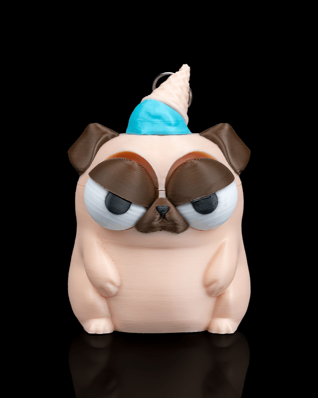 New Cone of Shame | Unbothered Pug Keychain