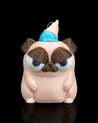 New Cone of Shame | Unbothered Pug Keychain
