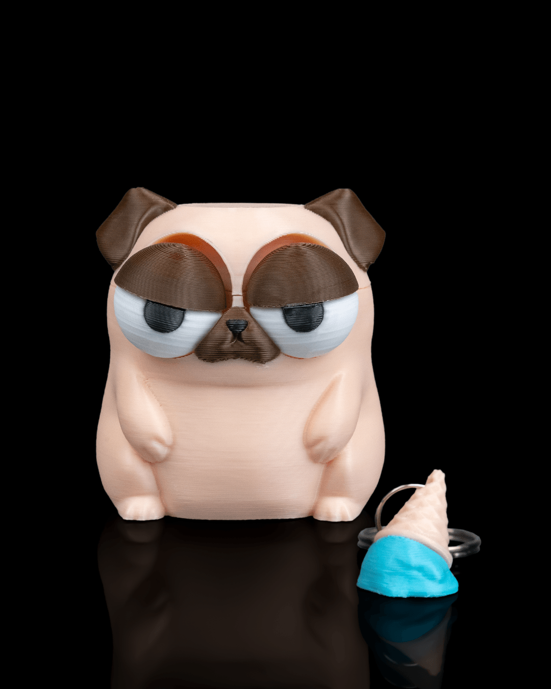 New Cone of Shame | Unbothered Pug Keychain