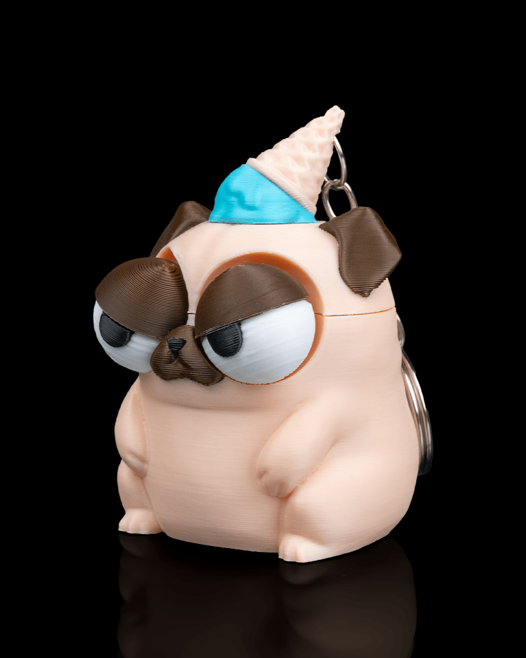 New Cone of Shame | Unbothered Pug Keychain