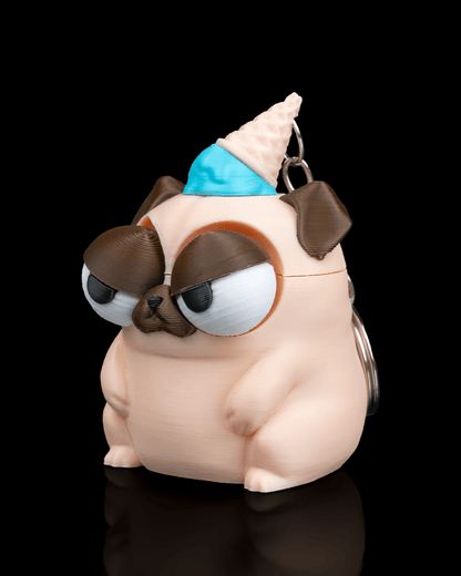New Cone of Shame | Unbothered Pug Keychain