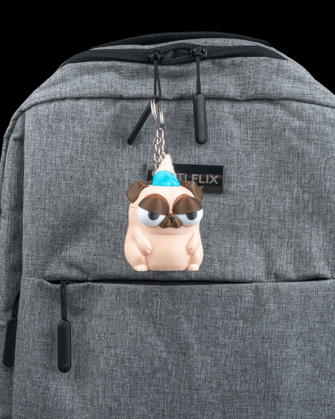 New Cone of Shame | Unbothered Pug Keychain