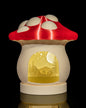 Outdoor Fun-gi Mushroom Lamp - A Whimsical Campfire Scene