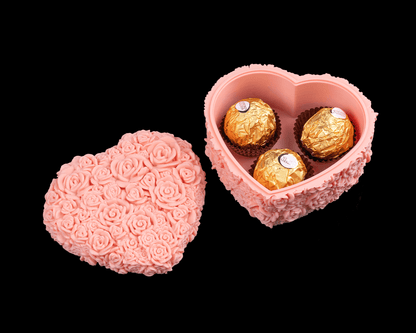 Petal Heart Container | Rose-Covered Heart Keepsake Box
