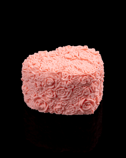 Petal Heart Container | Rose-Covered Heart Keepsake Box