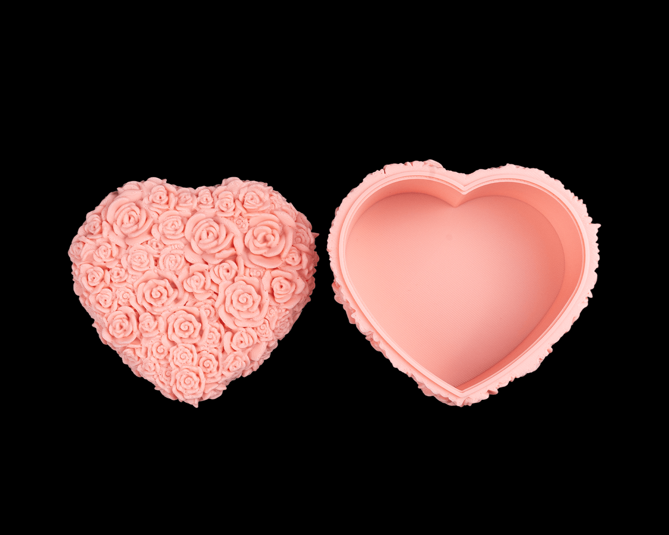 Petal Heart Container | Rose-Covered Heart Keepsake Box