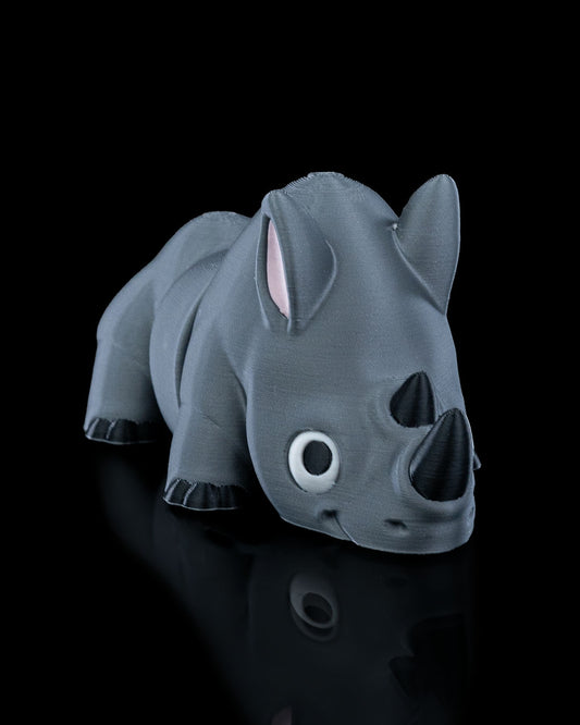 Playful Rhino - Quirky 3D-Printed Animal Figurine