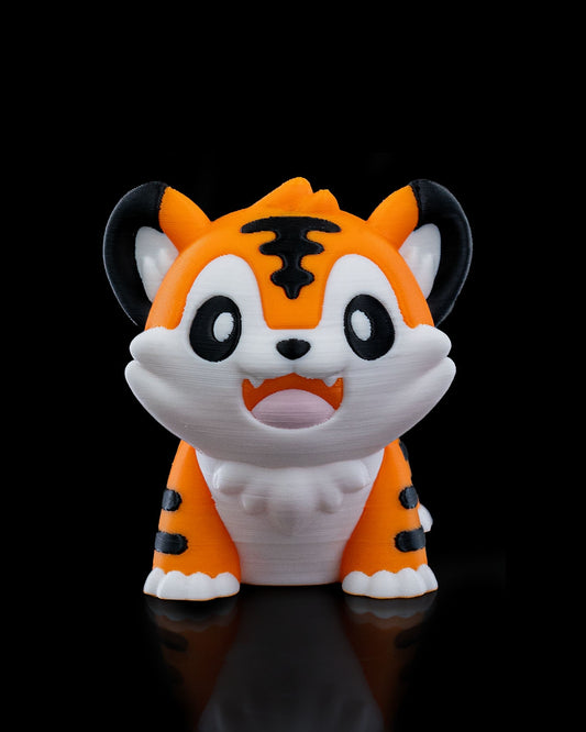 Playful Tiger - Vibrant 3D-Printed Animal Figurine