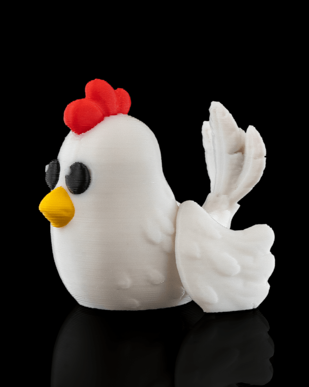 3D-Printed Polly the Chicken – Farmhouse Miniature & Keychain Accent