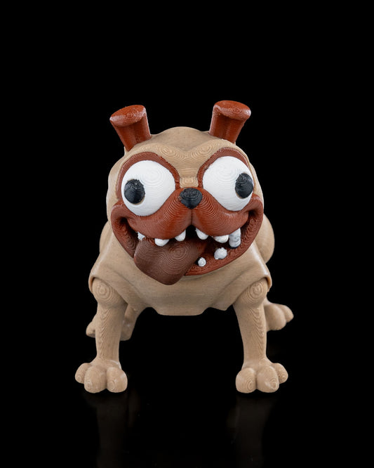Playful Pug 3D-Printed Figurine – Adorable Dog Collectible with Tongue Options
