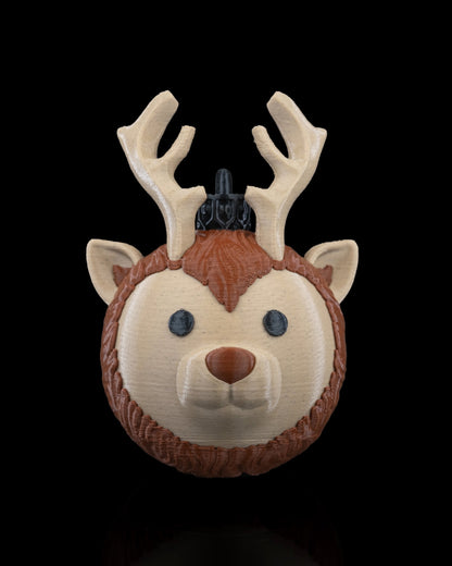 Reindeer Head Christmas Ornament by STLFlix - Festive Holiday Decor for Tree and Home