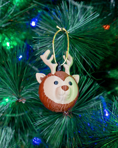 Reindeer Head Christmas Ornament by STLFlix - Festive Holiday Decor for Tree and Home