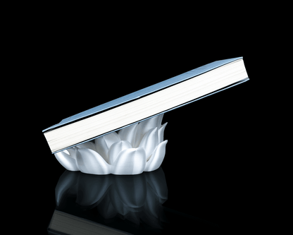 Root of Awakening Book Stand – Custom Color Lotus Display | 3D Printed Book or Altar Stand