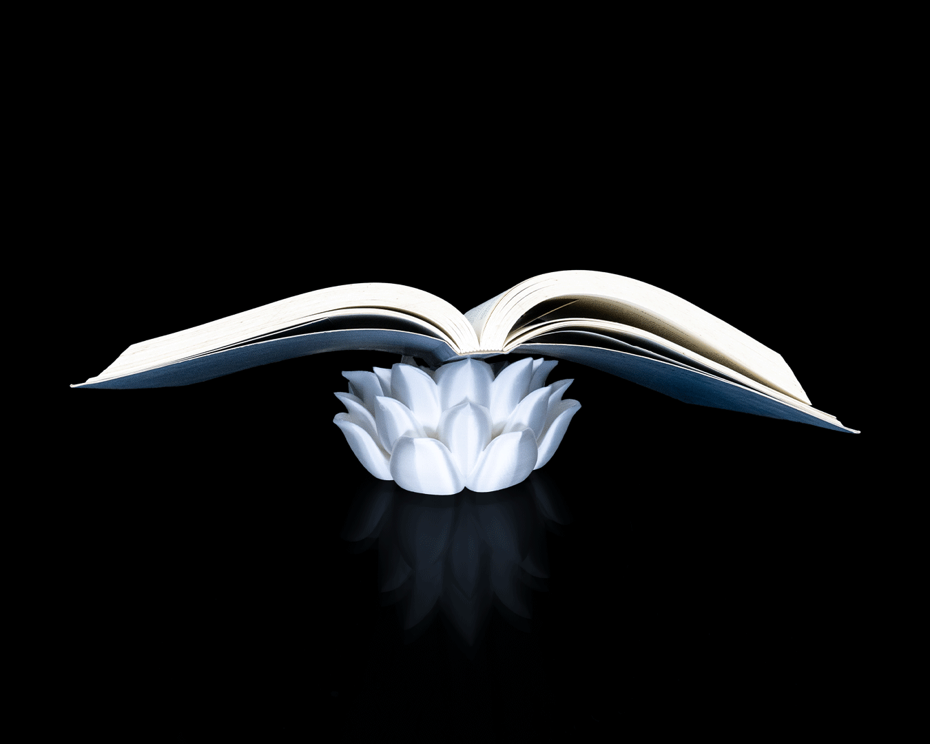 Root of Awakening Book Stand – Custom Color Lotus Display | 3D Printed Book or Altar Stand
