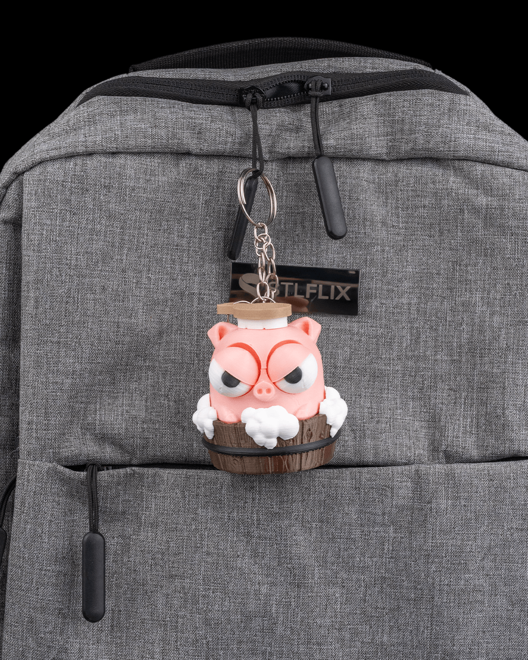 Scrub Me Not | Unbothered Pig Keychain