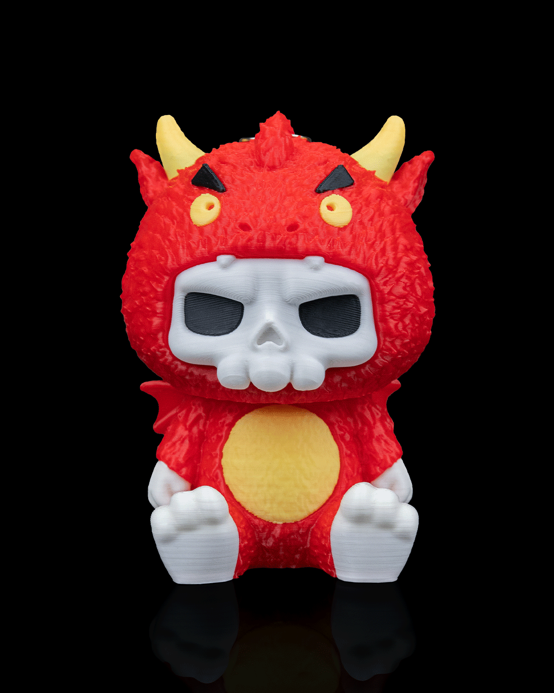 Skubbies: Scorchi – 3D Printed Red Dragon Skull Collectible Figure
