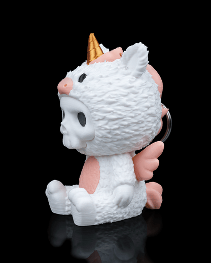 Skubbies: Unna – 3D Printed Unicorn Skull Collectible with Pink Wings