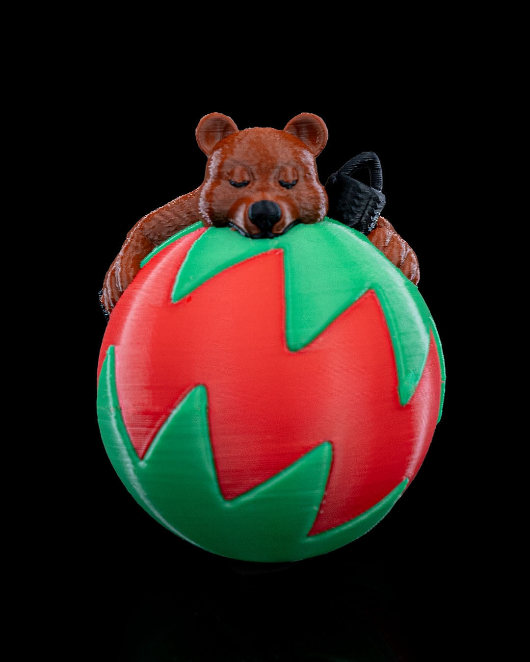 Sleeping Bear Christmas Ornament - Cozy Holiday Decor with Festive Ornament Ball