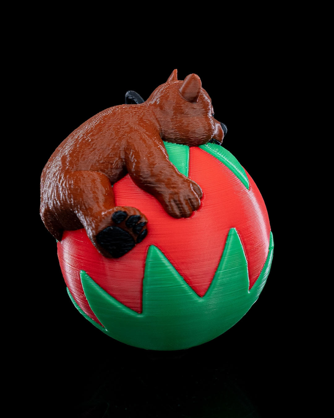 Sleeping Bear Christmas Ornament - Cozy Holiday Decor with Festive Ornament Ball