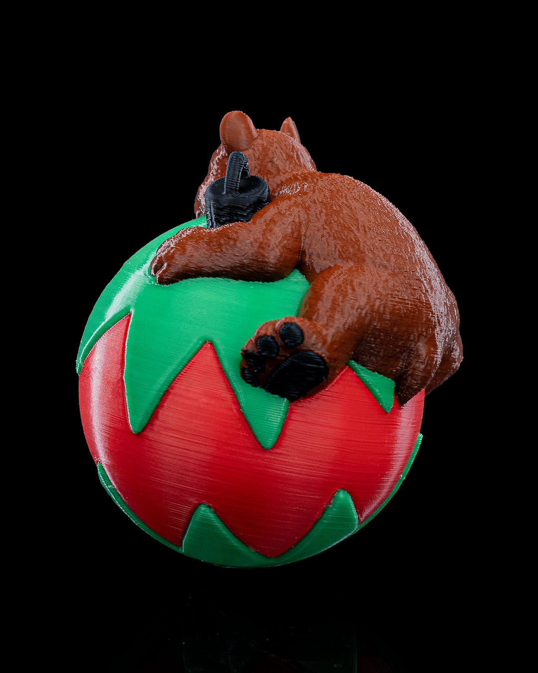 Sleeping Bear Christmas Ornament - Cozy Holiday Decor with Festive Ornament Ball