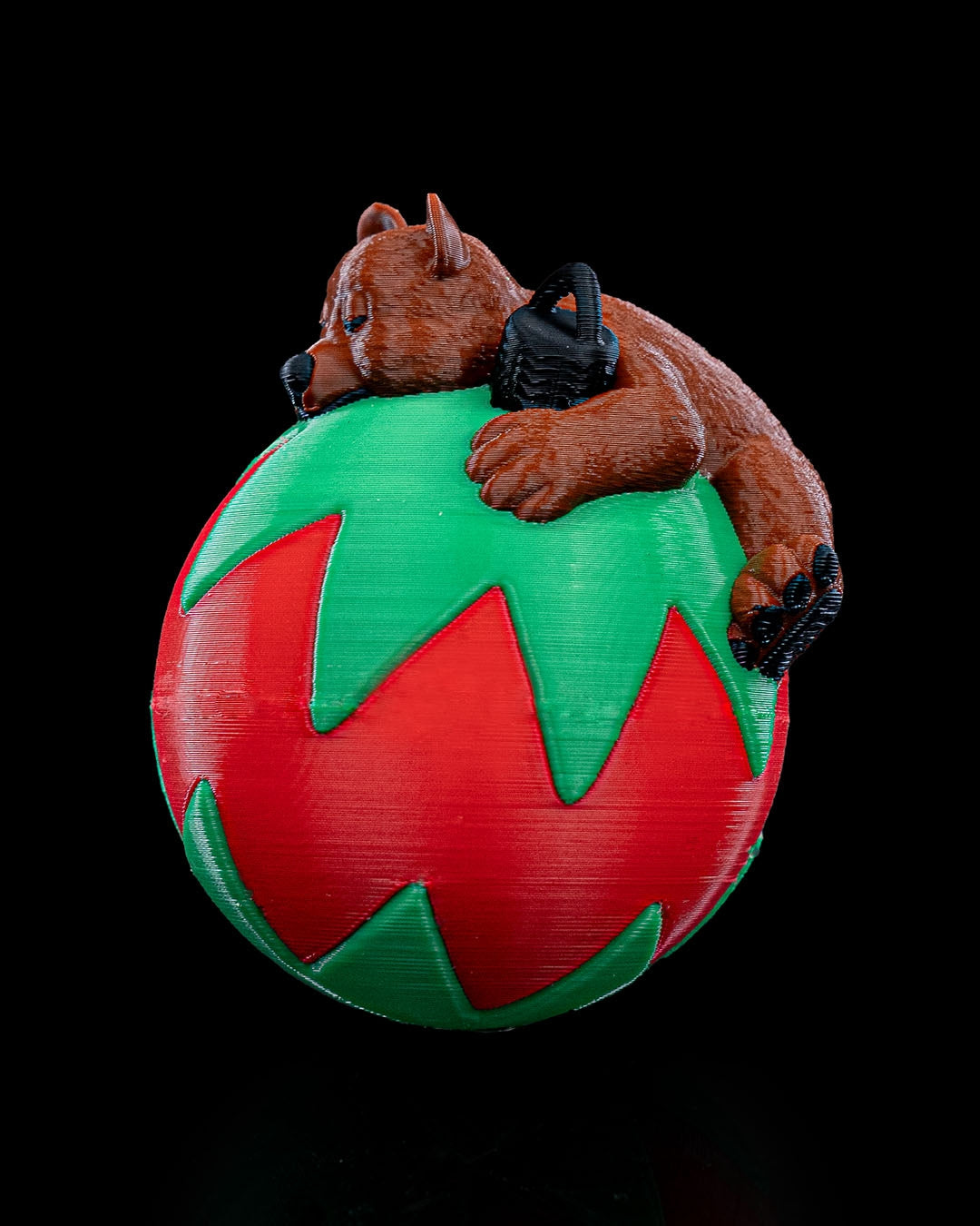 Sleeping Bear Christmas Ornament - Cozy Holiday Decor with Festive Ornament Ball