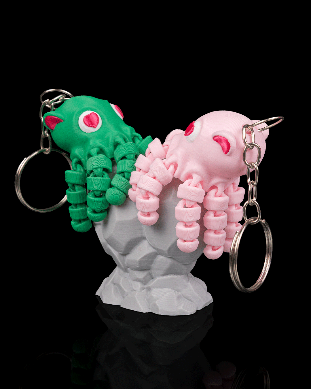 Jointed Hearts 3D-Printed Animal Pairs | Mix & Match Keychains & Heart Displays