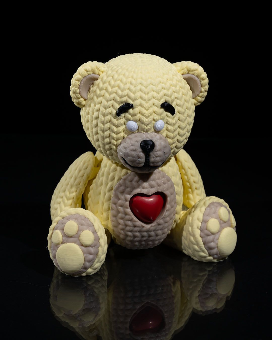 Teddy’s Heartbeat – 3D Printed Crochet-Textured Teddy Bear with Beating Heart Feature