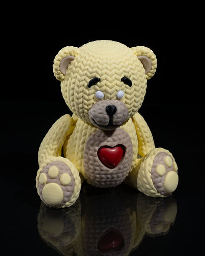 Teddy’s Heartbeat – 3D Printed Crochet-Textured Teddy Bear with Beating Heart Feature