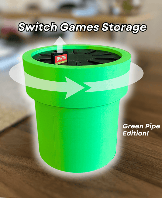 Nintendo Switch Storage Spinner Green Tube By ForgeCore