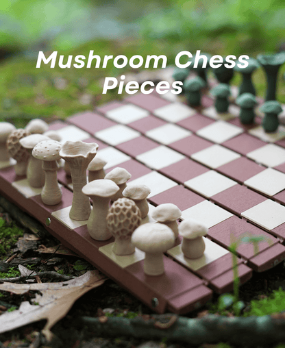 Forest Roll-Up Chess Set – Mushroom Edition