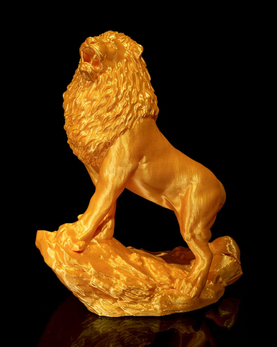 Majestic Asiatic Lion 3D Printed Statue – 26 Vibrant Colors, Articulate Features, Perfect Home and Office Decor
