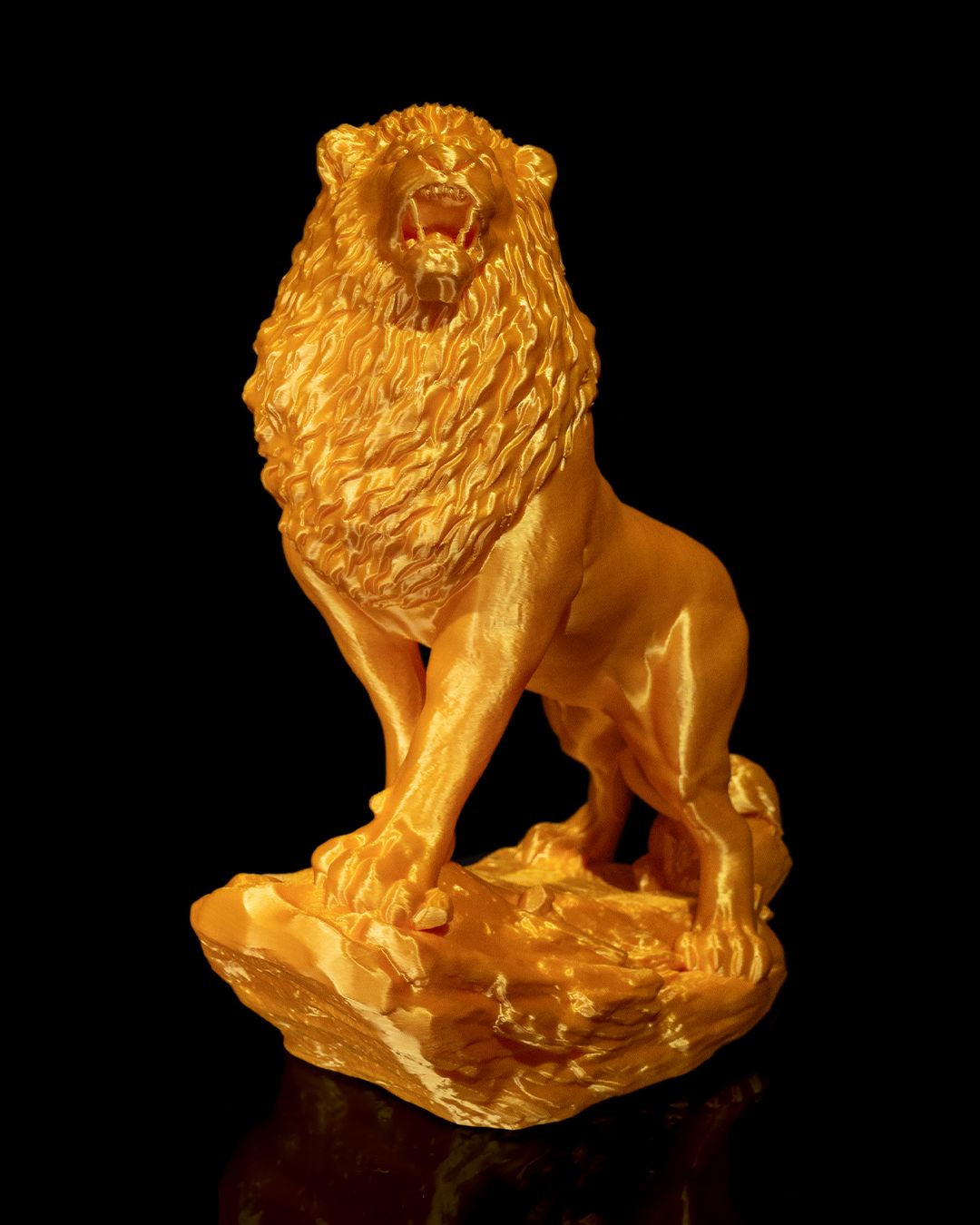 Majestic Asiatic Lion 3D Printed Statue – 26 Vibrant Colors, Articulate Features, Perfect Home and Office Decor