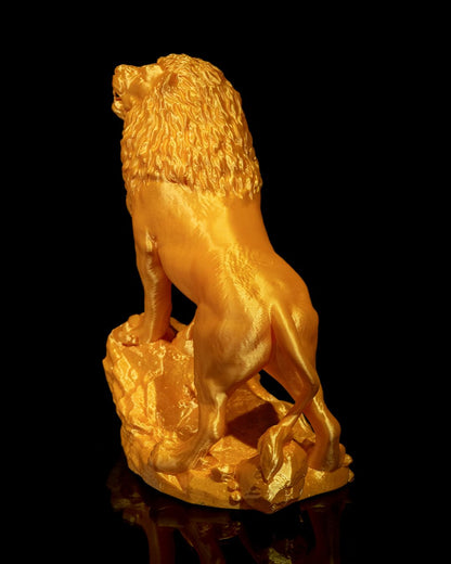 Majestic Asiatic Lion 3D Printed Statue – 26 Vibrant Colors, Articulate Features, Perfect Home and Office Decor