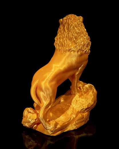 Majestic Asiatic Lion 3D Printed Statue – 26 Vibrant Colors, Articulate Features, Perfect Home and Office Decor