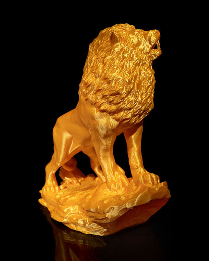 Majestic Asiatic Lion 3D Printed Statue – 26 Vibrant Colors, Articulate Features, Perfect Home and Office Decor