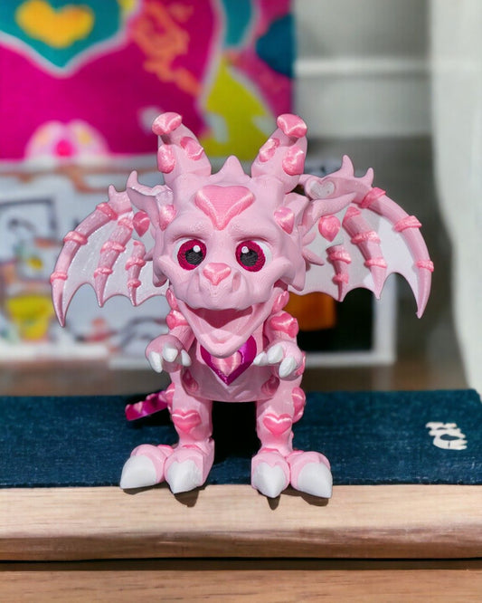 Customizable Articulate Heartbreaker Dragon 3D Print - Perfect Baby Dragon Figurine Gift in Pink Shades