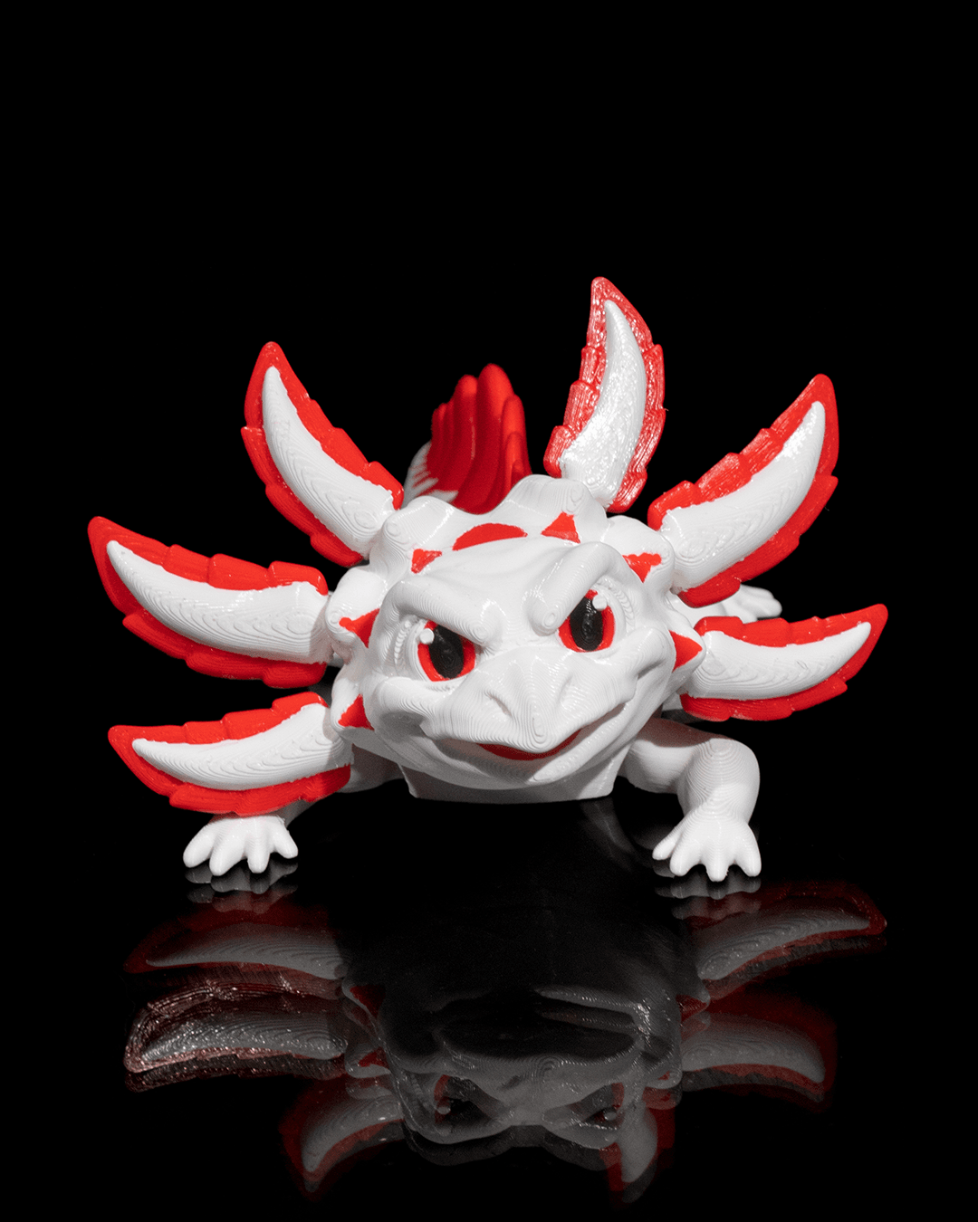 3D Printed Axolotl - Velvet Cake: A Playful, Whimsical Design with Impressive Articulation and Dynamic Poses