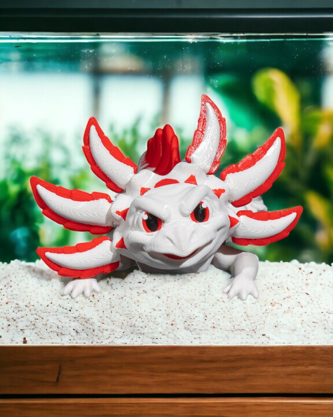 3D Printed Axolotl - Velvet Cake: A Playful, Whimsical Design with Impressive Articulation and Dynamic Poses