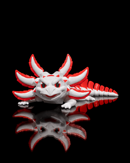 3D Printed Axolotl - Velvet Cake: A Playful, Whimsical Design with Impressive Articulation and Dynamic Poses