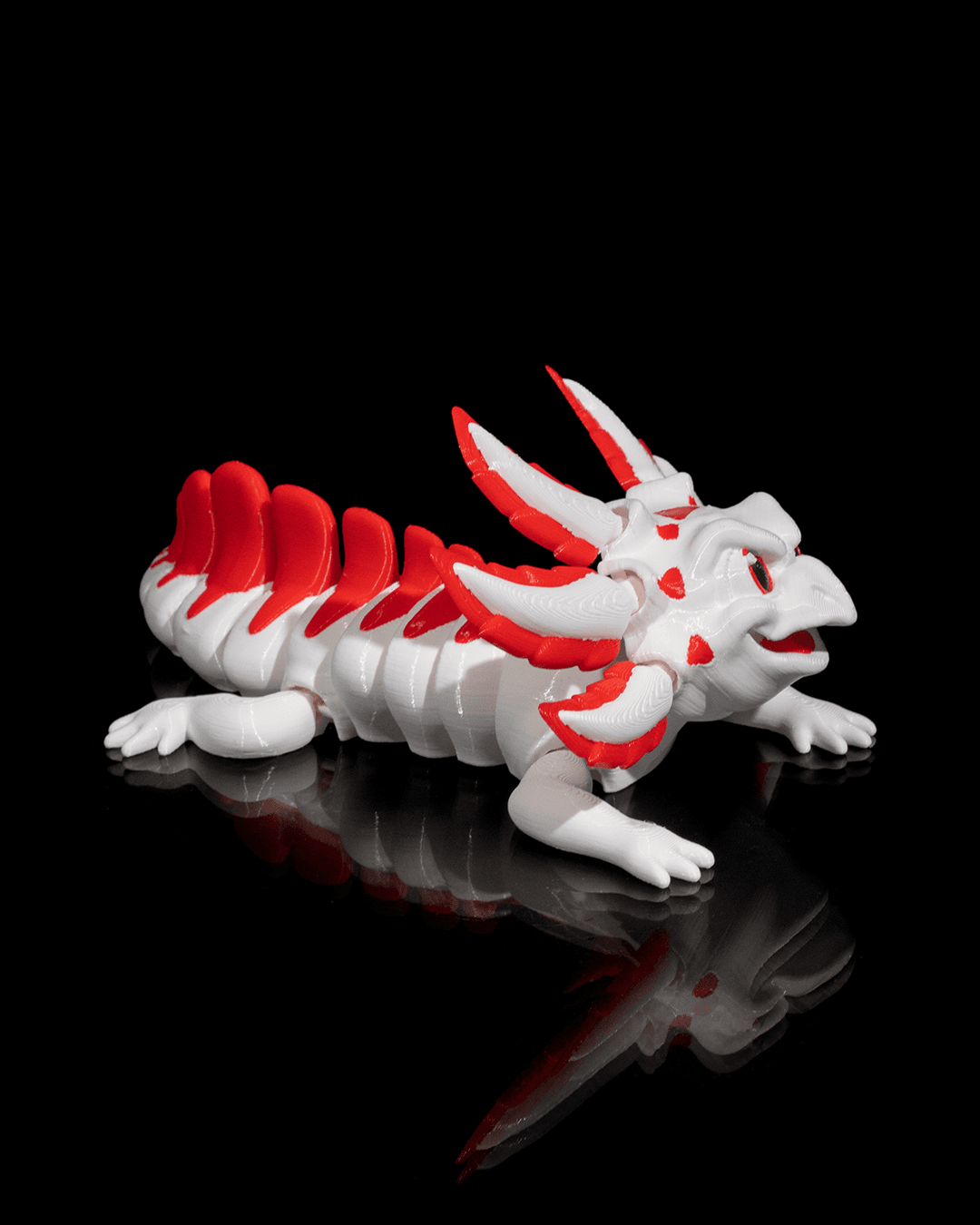 3D Printed Axolotl - Velvet Cake: A Playful, Whimsical Design with Impressive Articulation and Dynamic Poses