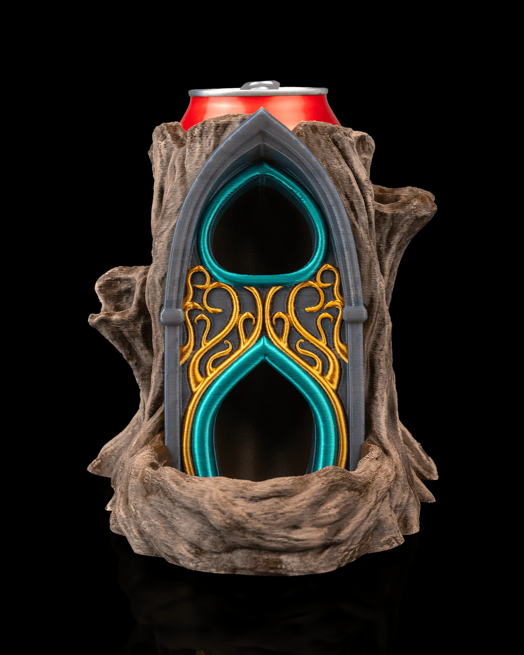 Verdant Sanctuary Can Holder & Dice Tower – Fantasy-Inspired Drink Holder and Dice Rolling Tower