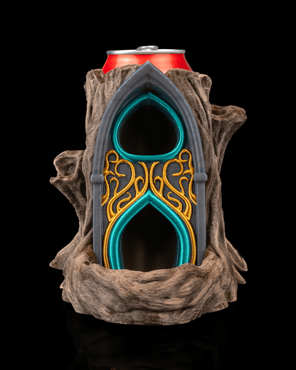 Verdant Sanctuary Can Holder & Dice Tower – Fantasy-Inspired Drink Holder and Dice Rolling Tower