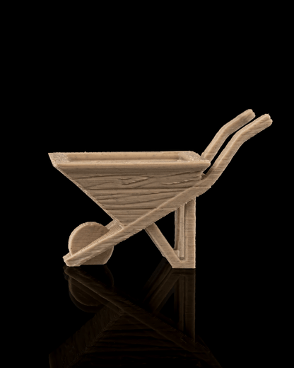 3D-Printed Wheelbarrow by STLFlix – Rustic Farmhouse Decor & Collectible Miniature Accent