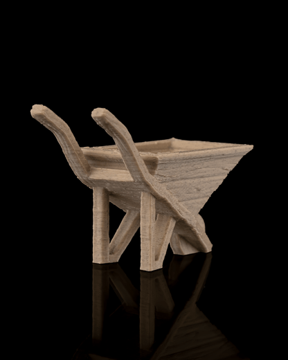 3D-Printed Wheelbarrow by STLFlix – Rustic Farmhouse Decor & Collectible Miniature Accent