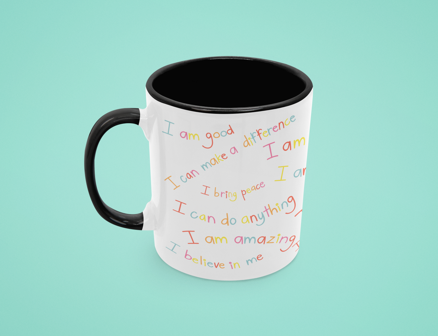 Inspirational Affirmations Mug - Motivational Quotes Coffee Cup with Spoon Holder for Daily Positivity and Self-Care