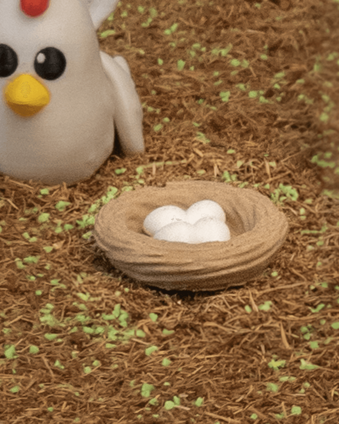 3D-Printed Eggs in a Nest by STLFlix – Rustic Farmhouse Decor & Collectible Miniature Accent